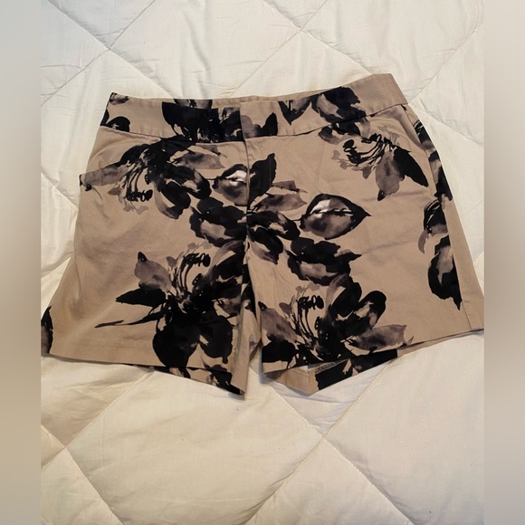 INC International Concepts Pants - INC International Concepts Tan and Black Floral Women's Shorts